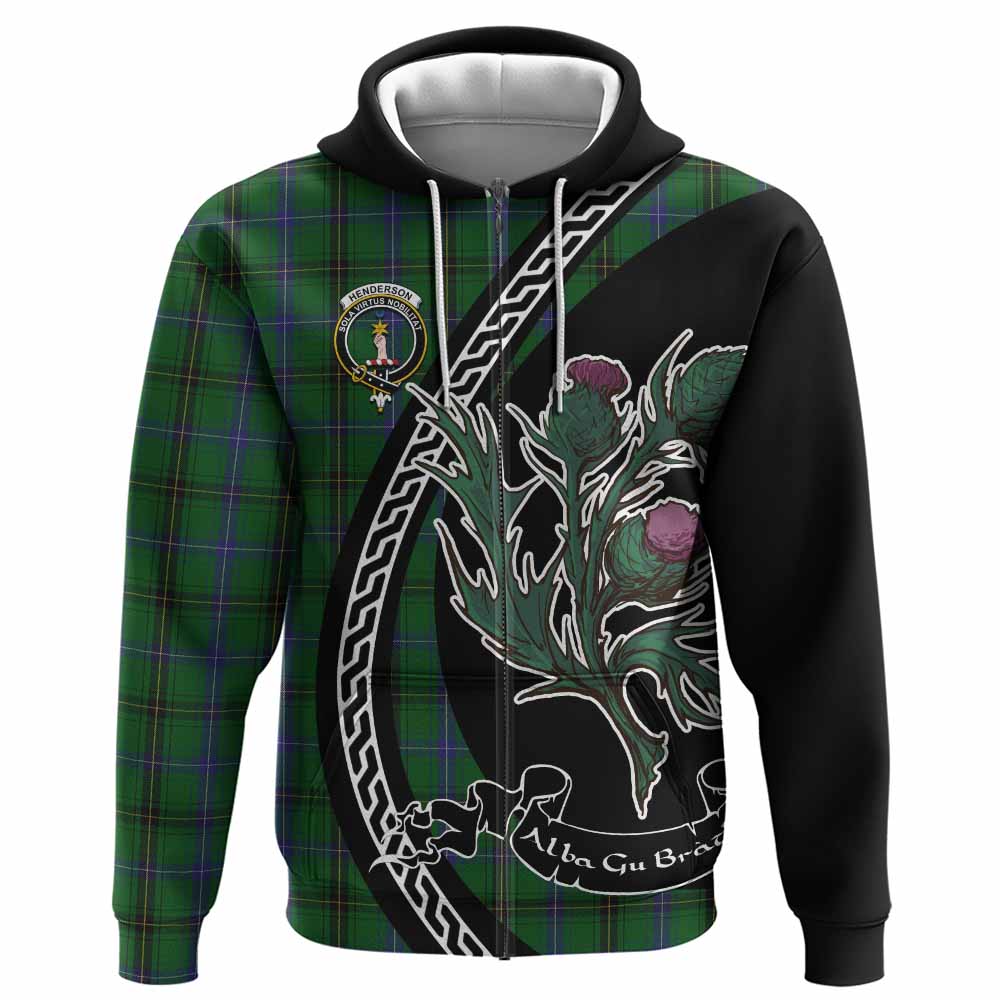 Henderson Family Crest Tartan Hoodie Alba Thistle Inspired - Tartan Vibes Clothing