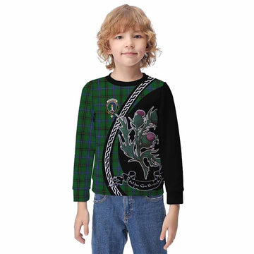 Henderson Family Crest Tartan Kid Knitted Sweatshirt Alba Thistle Inspired - Tartan Vibes Clothing
