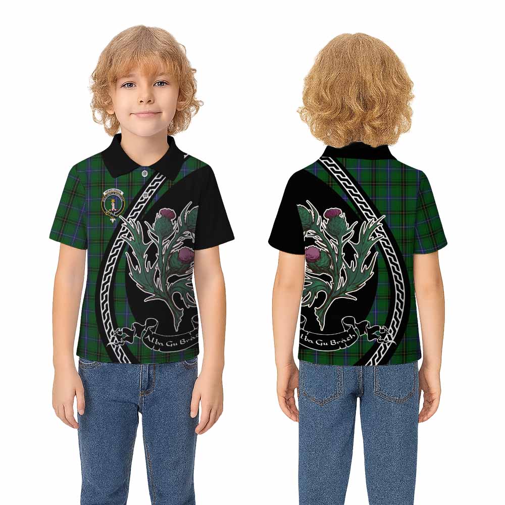 Henderson Family Crest Tartan Kid Polo Shirt Alba Thistle Inspired - Tartan Vibes Clothing
