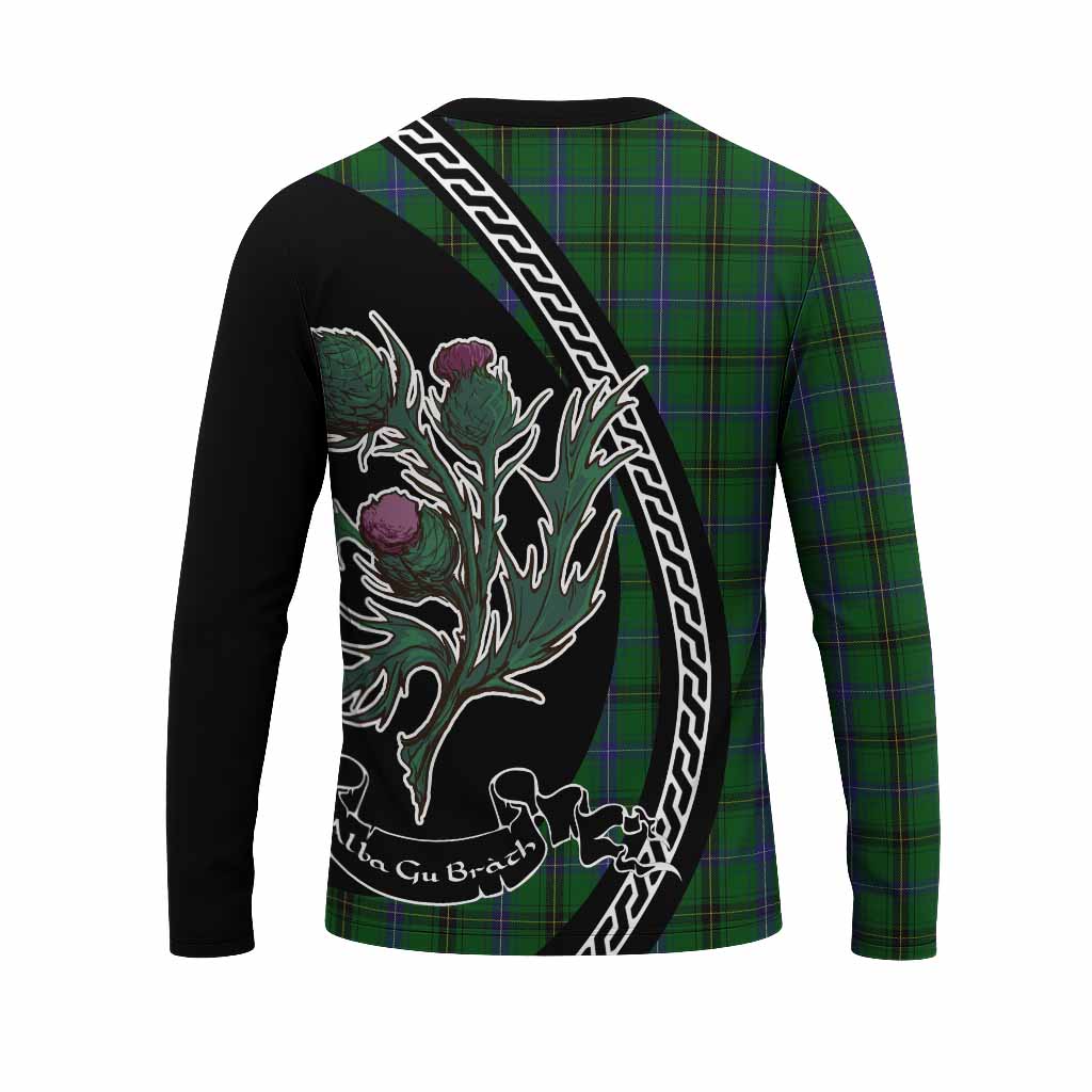 Henderson Family Crest Tartan Long Sleeve T-Shirt Alba Thistle Inspired - Tartan Vibes Clothing