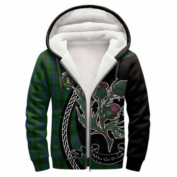 Henderson Family Crest Tartan Sherpa Hoodie Alba Thistle Inspired
