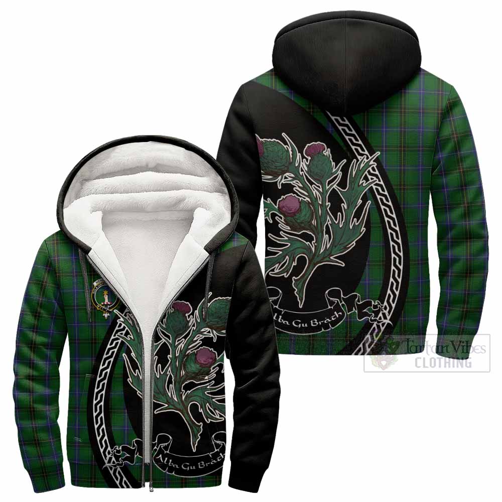 Henderson Family Crest Tartan Sherpa Hoodie Alba Thistle Inspired - Tartan Vibes Clothing