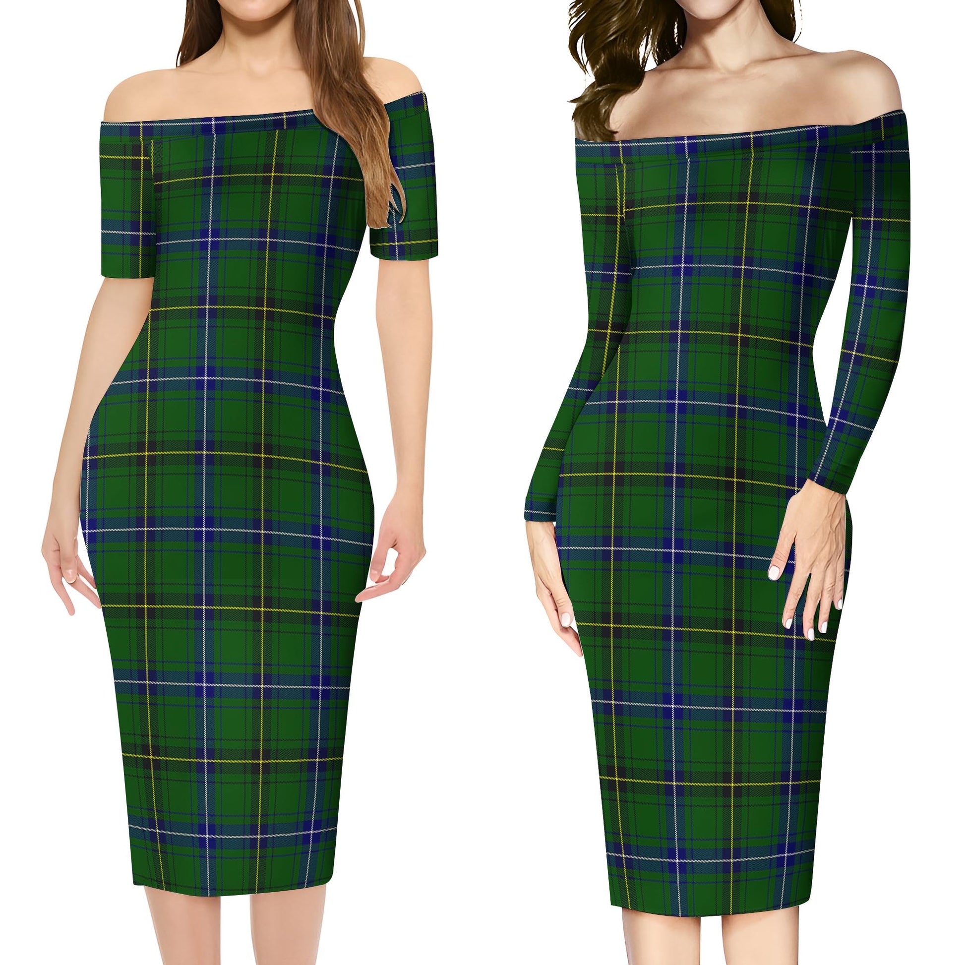 Henderson Modern Tartan Off Shoulder Lady Dress Women's Dress - Tartanvibesclothing