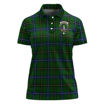 Henderson Tartan Polo Shirt with Family Crest For Women