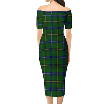 Henderson Modern Tartan Off Shoulder Lady Dress - Tartanvibesclothing