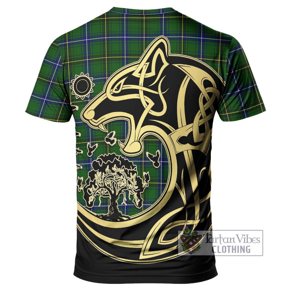 Henderson Tartan T-Shirt with Family Crest Celtic Wolf Style - Tartan Vibes Clothing