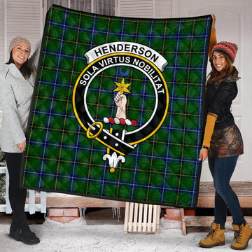 Henderson Tartan Quilt with Family Crest