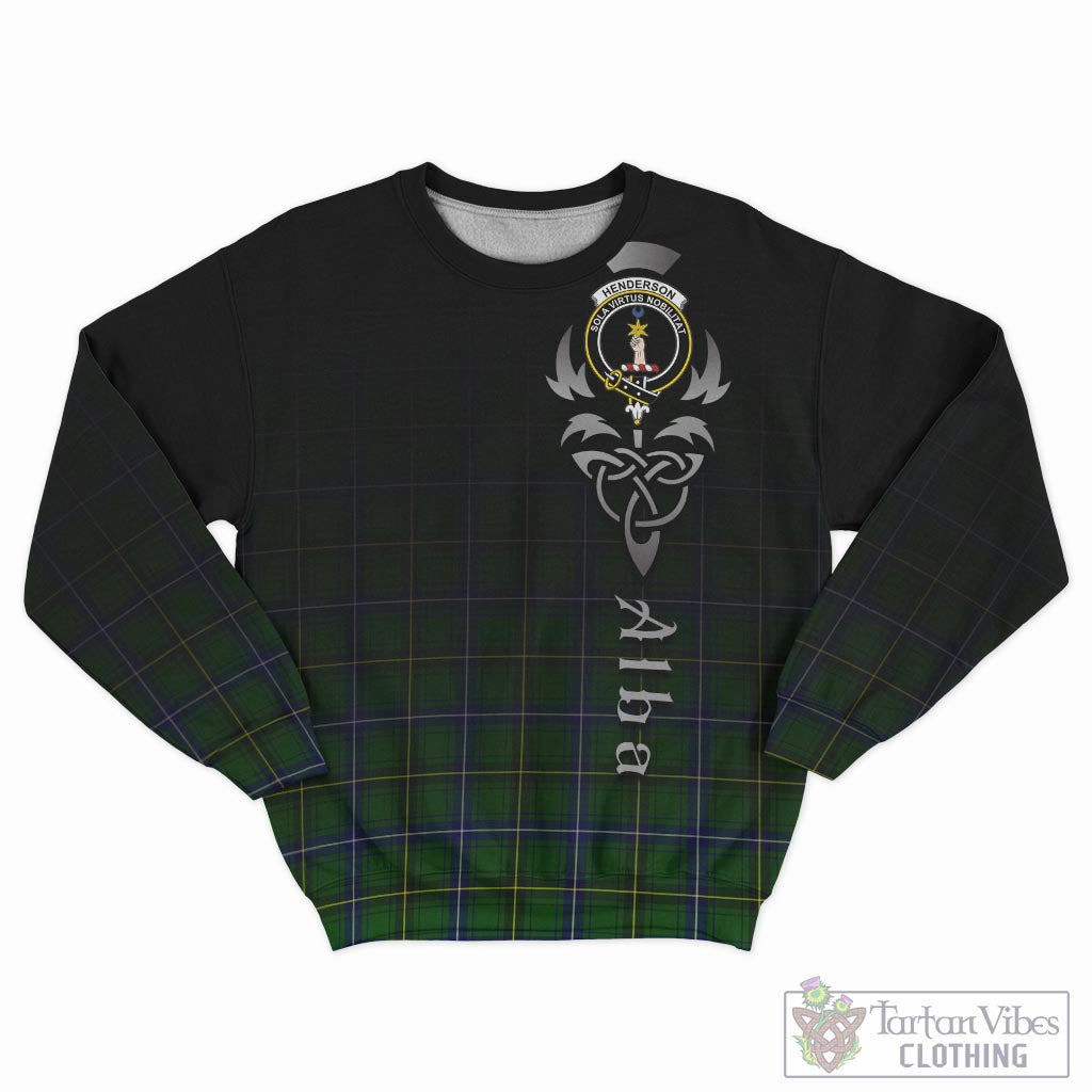 Tartan Vibes Clothing Henderson Modern Tartan Sweatshirt Featuring Alba Gu Brath Family Crest Celtic Inspired