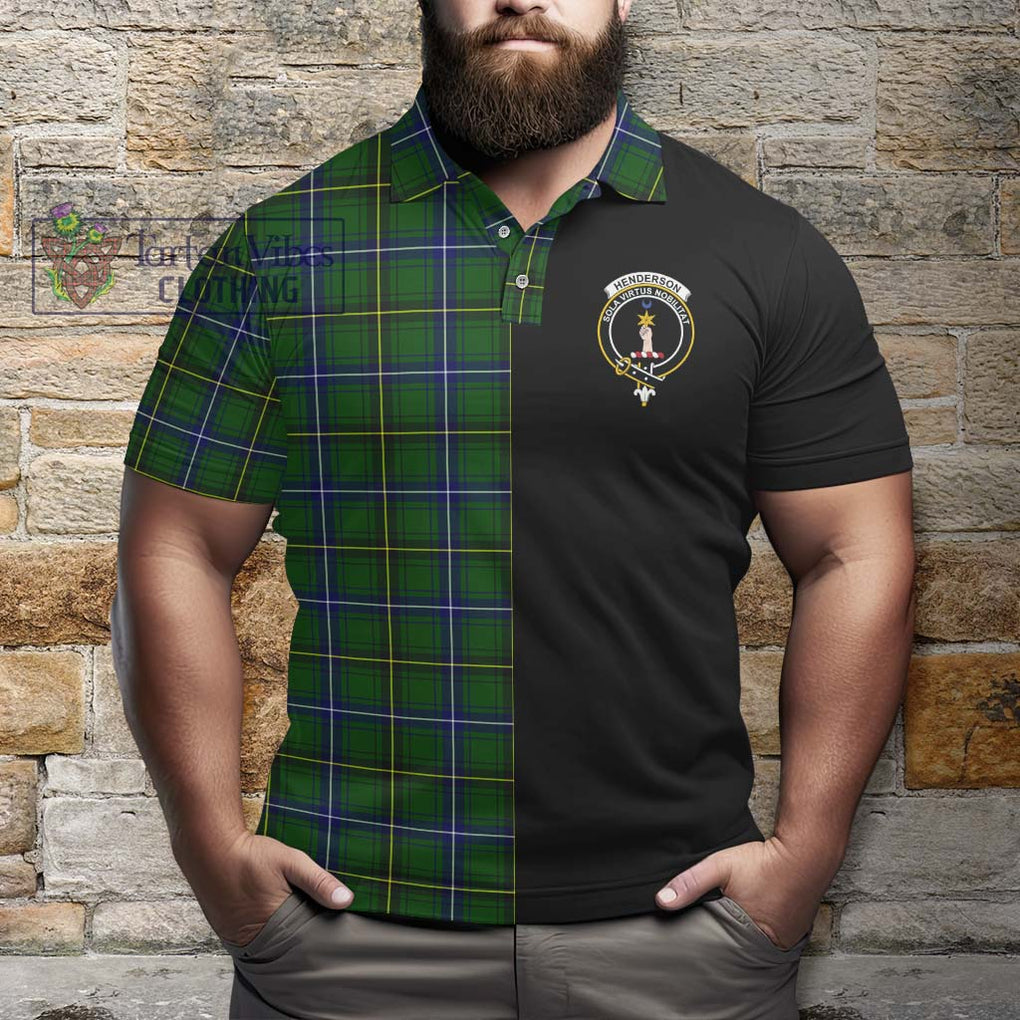 Henderson Tartan Polo Shirt with Family Crest and Half Of Me Style - Tartanvibesclothing Shop