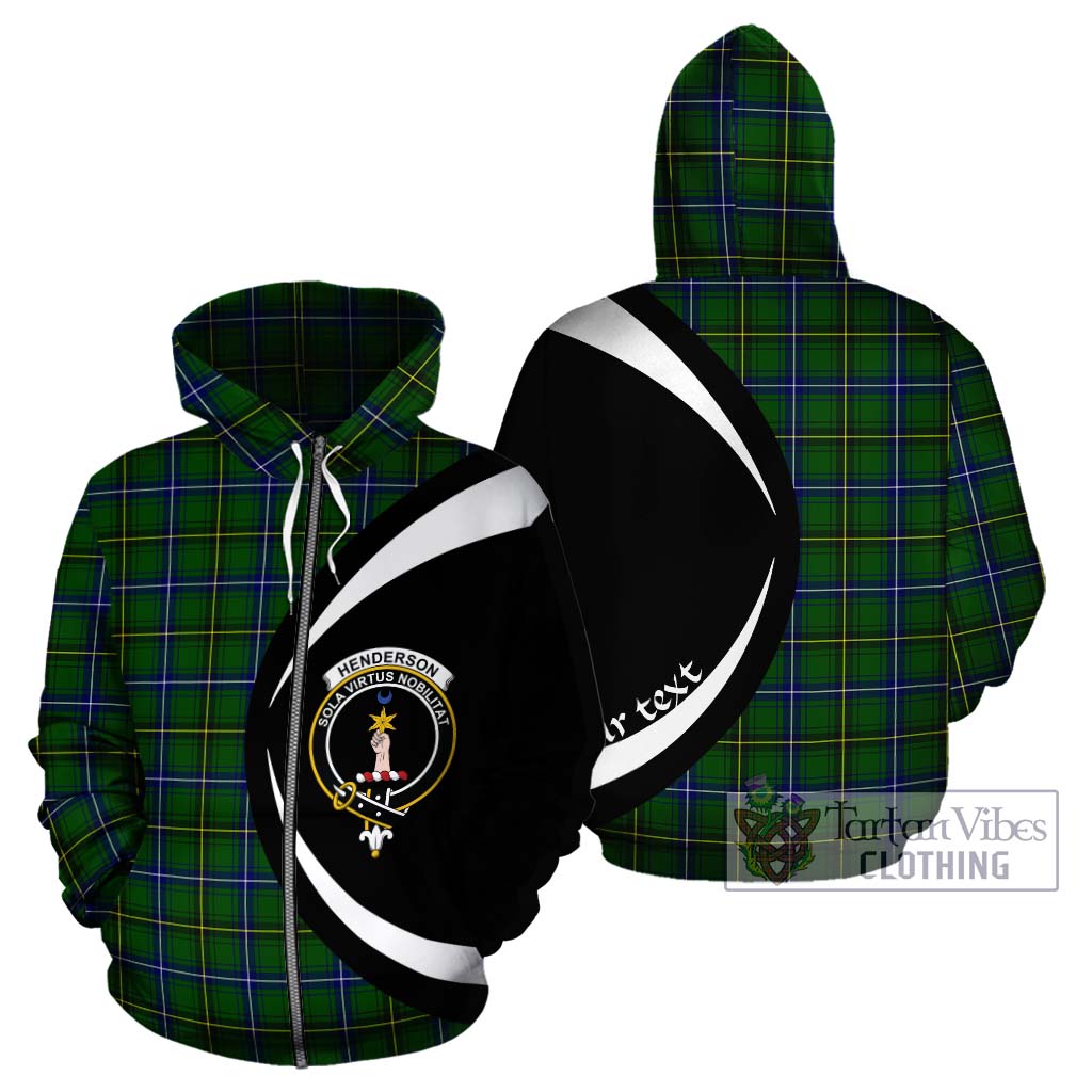 Tartan Vibes Clothing Henderson Modern Tartan Hoodie with Family Crest Circle Style