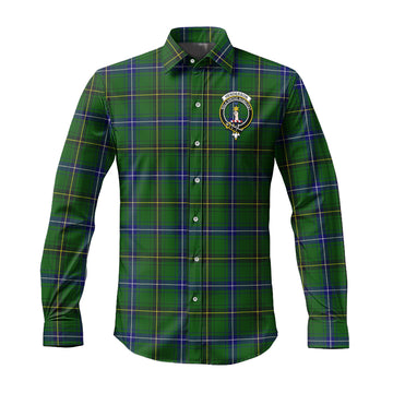 Henderson Tartan Long Sleeve Button Up Shirt with Family Crest