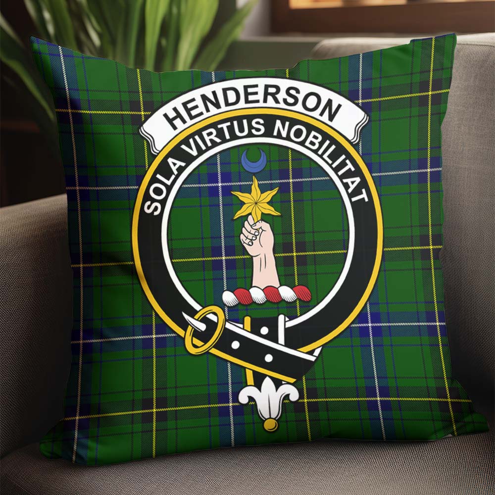 Henderson Tartan Pillow Cover with Family Crest - Tartan Vibes Clothing