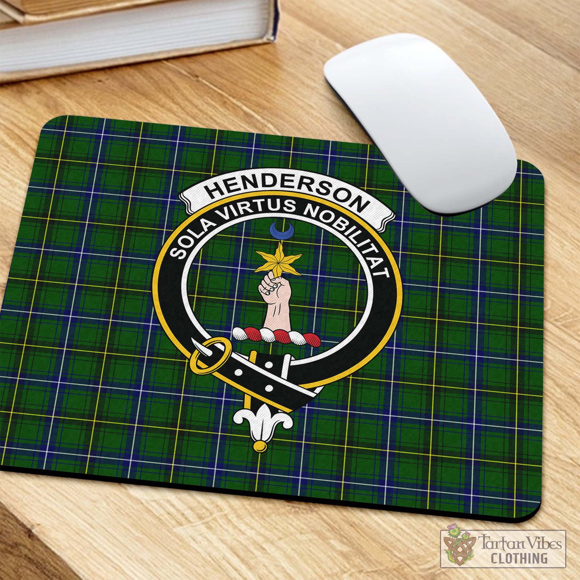 Tartan Vibes Clothing Henderson Modern Tartan Mouse Pad with Family Crest