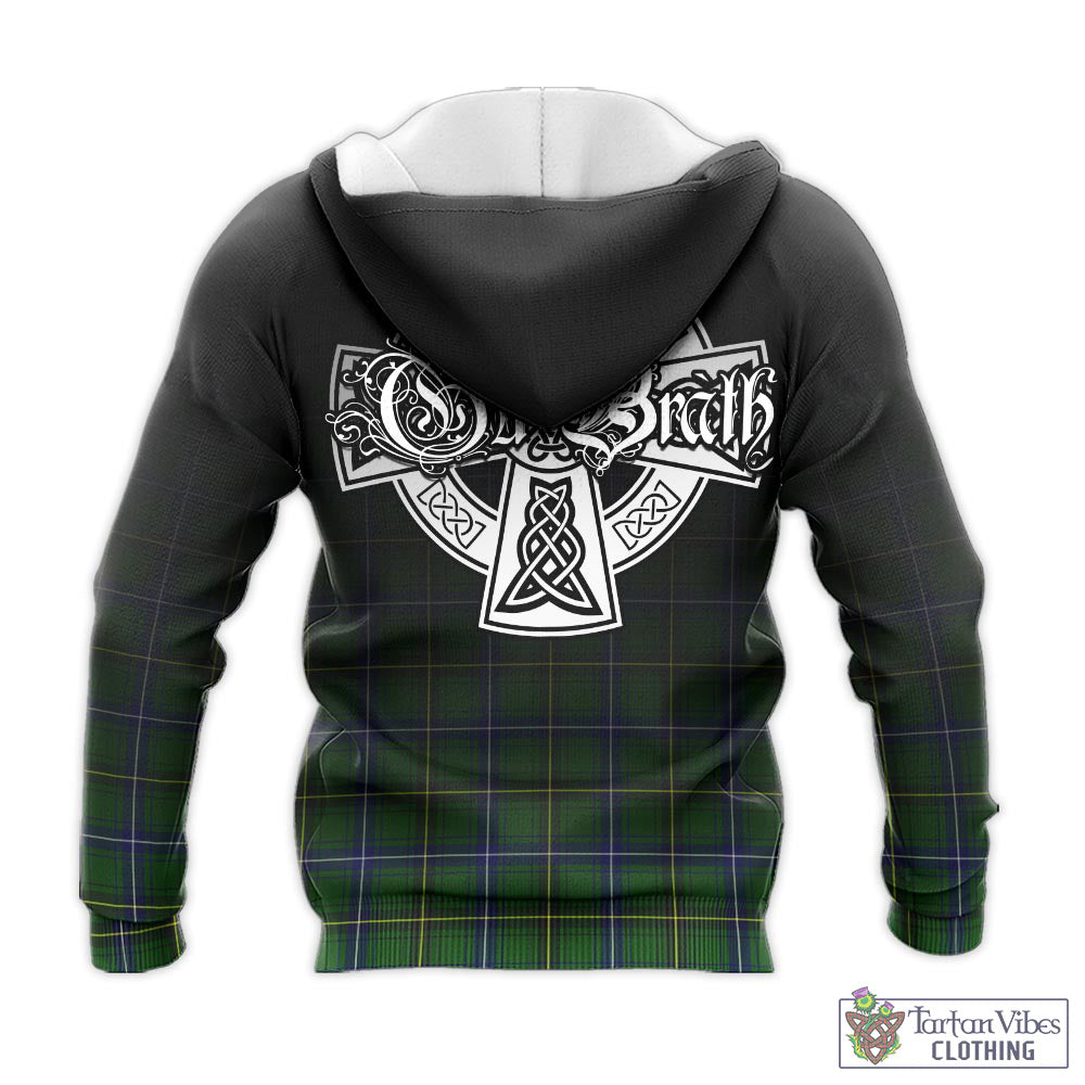 Tartan Vibes Clothing Henderson Modern Tartan Knitted Hoodie Featuring Alba Gu Brath Family Crest Celtic Inspired