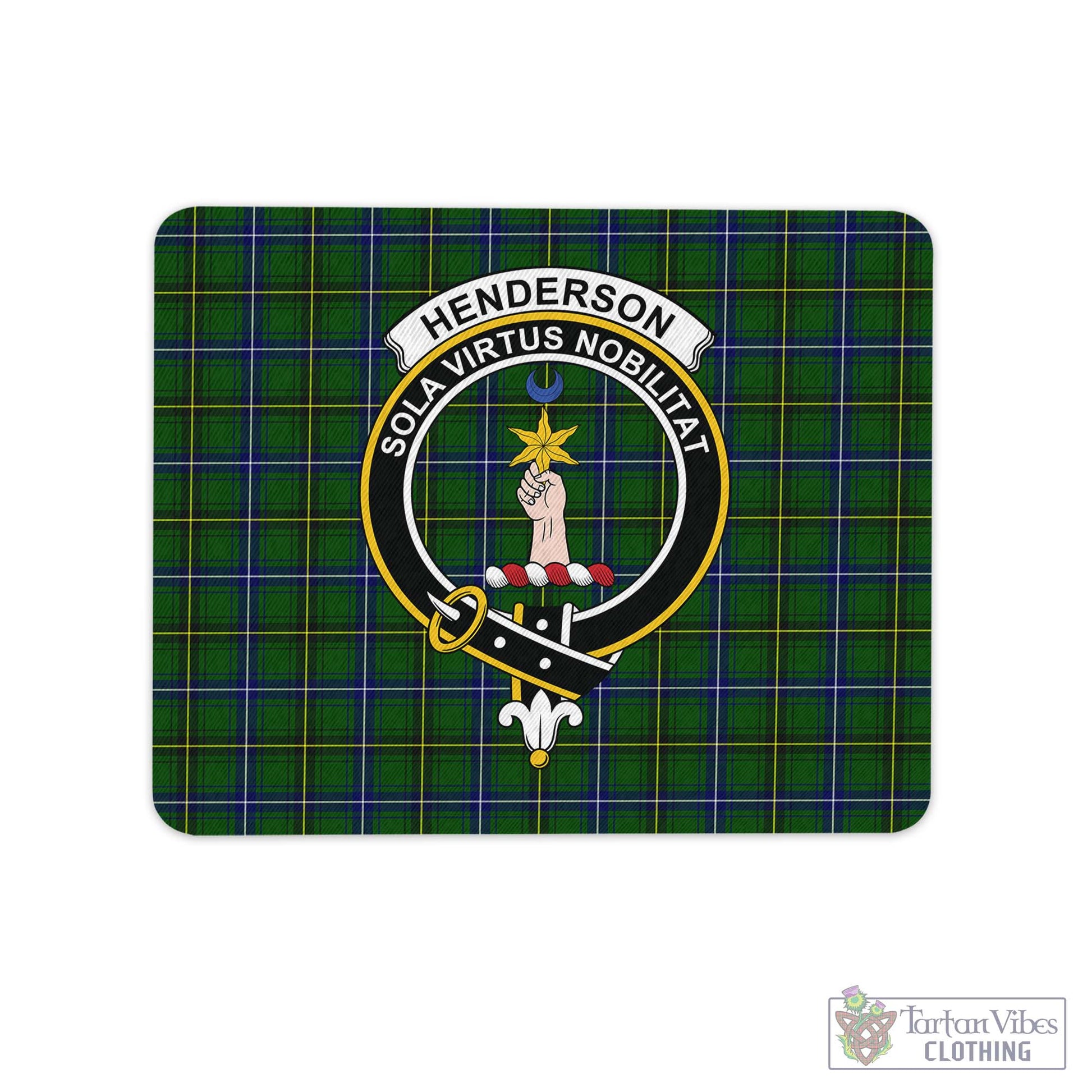 Tartan Vibes Clothing Henderson Modern Tartan Mouse Pad with Family Crest