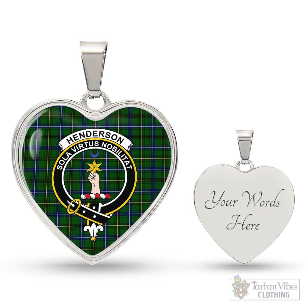 Tartan Vibes Clothing Henderson Modern Tartan Heart Necklace with Family Crest