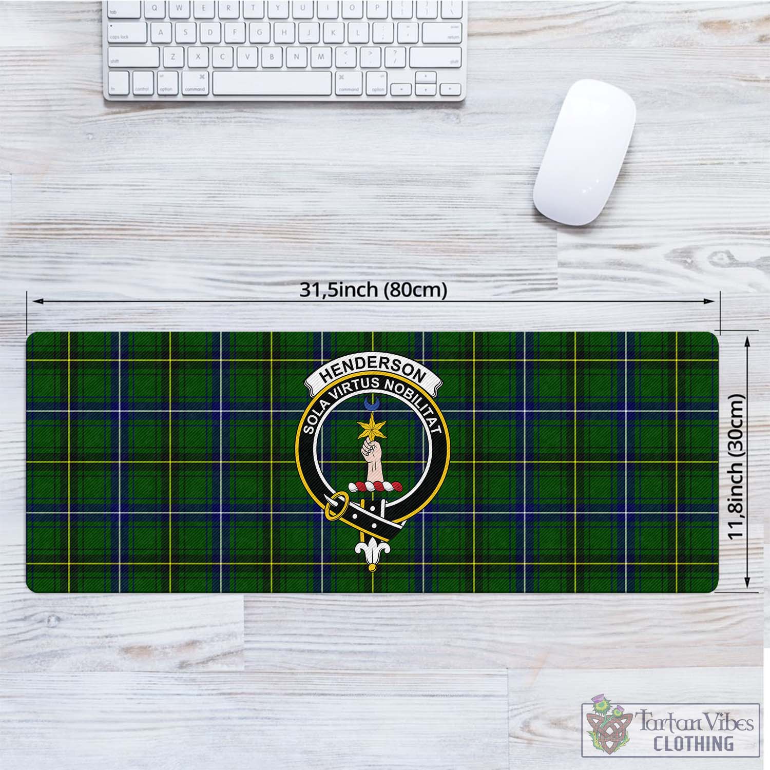 Tartan Vibes Clothing Henderson Modern Tartan Mouse Pad with Family Crest