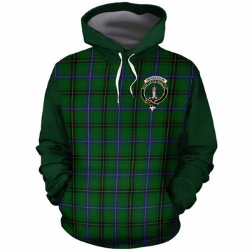 Henderson Tartan Accent Cotton Hoodie with Family Crest