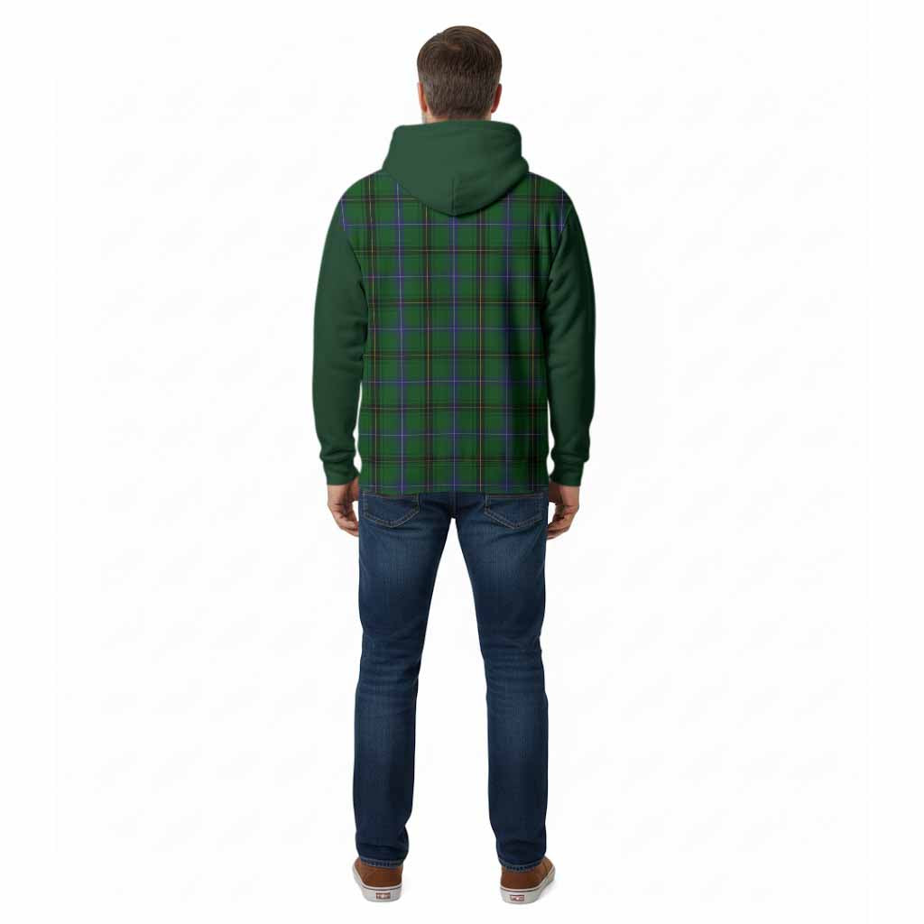 Henderson Tartan Accent Cotton Hoodie with Family Crest