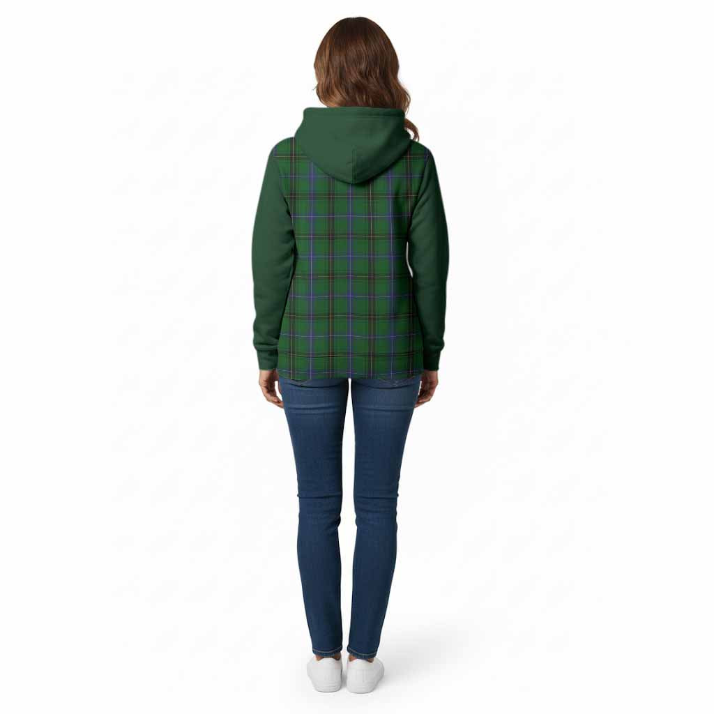 Henderson Tartan Accent Cotton Hoodie with Family Crest