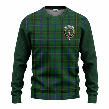 Henderson Tartan Accent Knitted Sweater with Family Crest