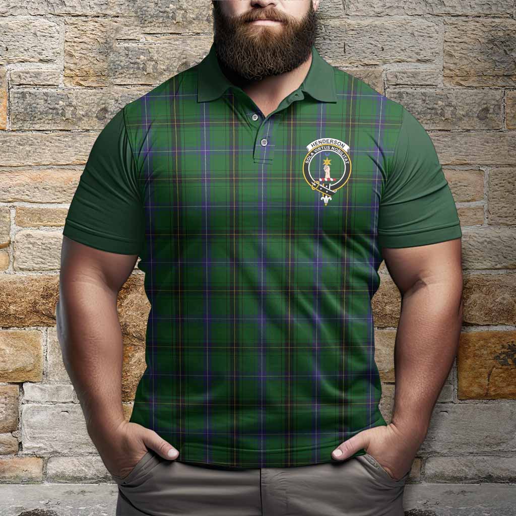 Henderson Tartan Accent Polo Shirt with Family Crest