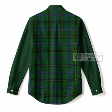 Henderson Tartan Accent Women Casual Shirt with Family Crest
