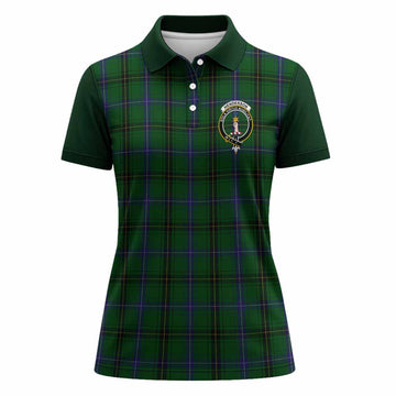 Henderson Tartan Accent Women Polo Shirt with Family Crest