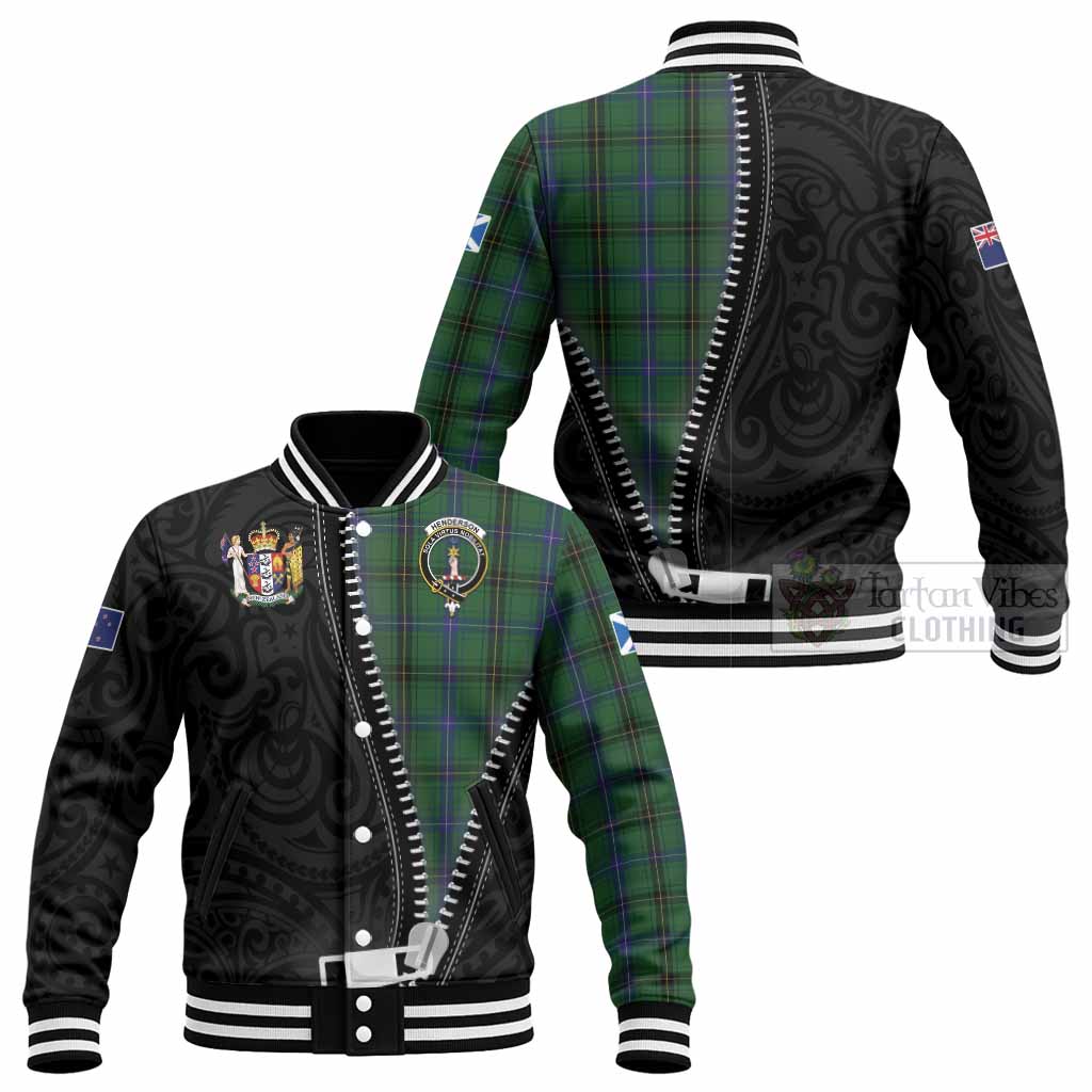 Henderson Tartan Baseball Jacket New Zealand Pattern Unique Zipper Stylized