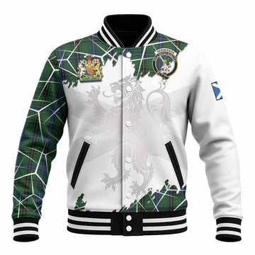 Henderson Tartan Baseball Jacket with Family Crest and Lion Rampant Grunge Style