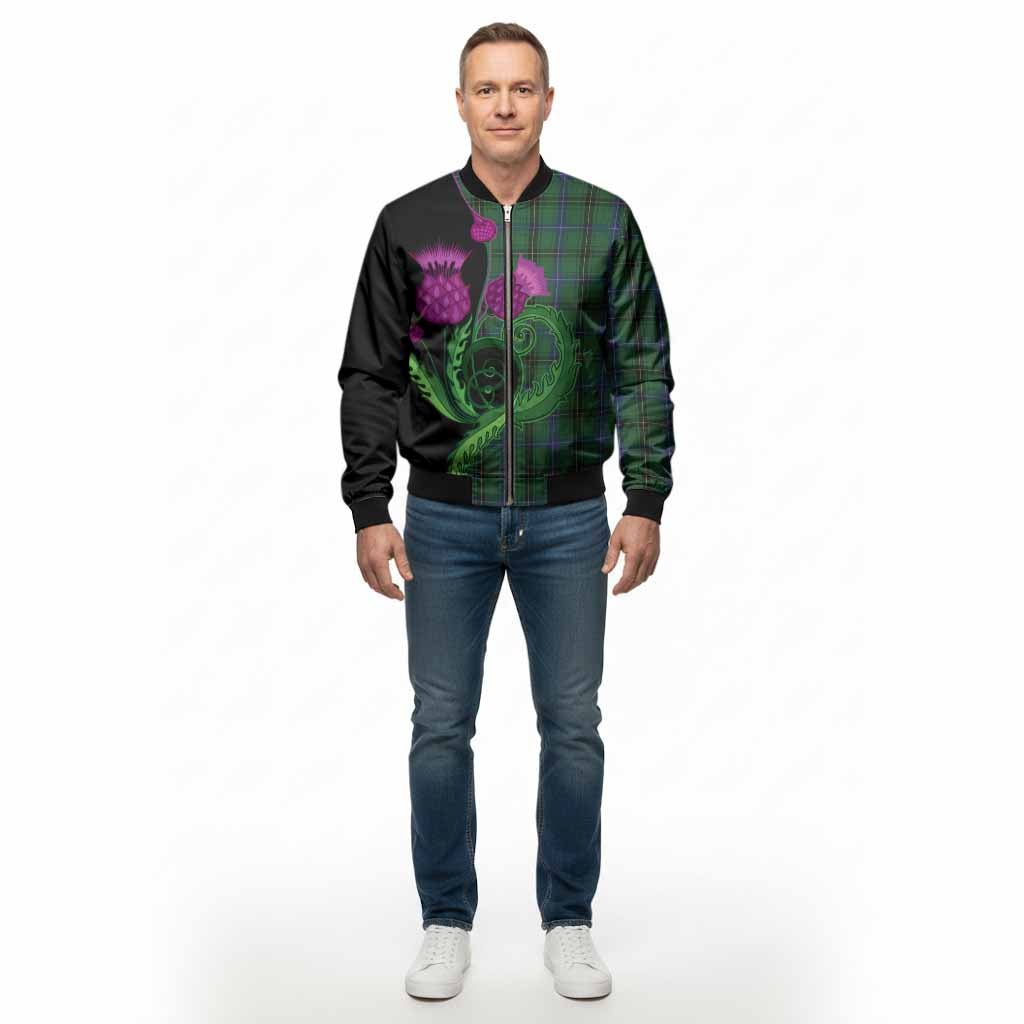 Henderson Tartan Bomber Jacket Traditional Scottish Thistle