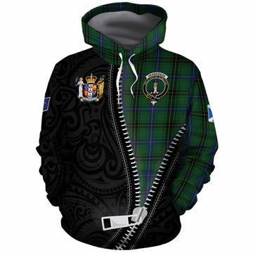 Henderson Tartan Cotton Hoodie New Zealand Pattern Unique Zipper Stylized