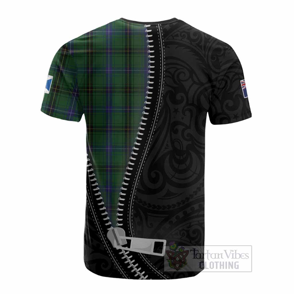 Henderson Tartan Cotton T-shirt New Zealand Pattern Unique Zipper Stylized