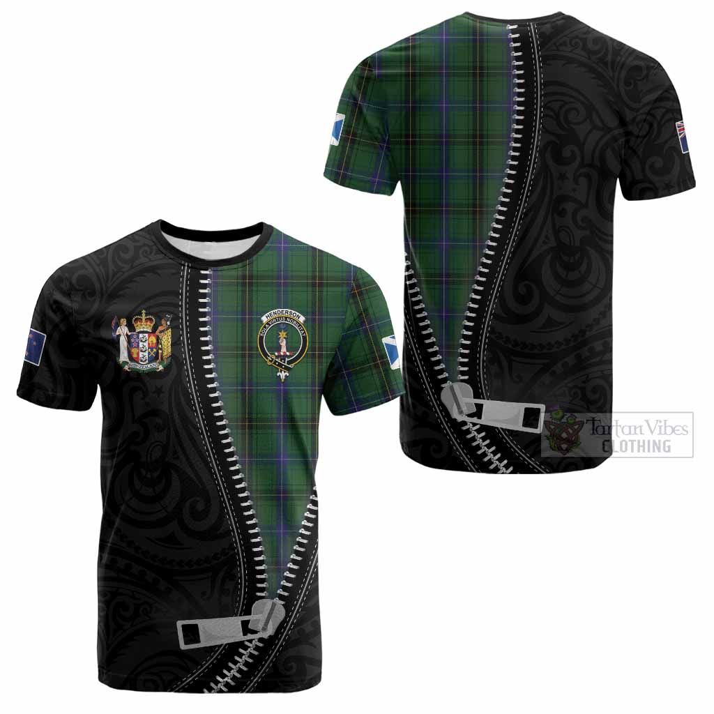 Henderson Tartan Cotton T-shirt New Zealand Pattern Unique Zipper Stylized
