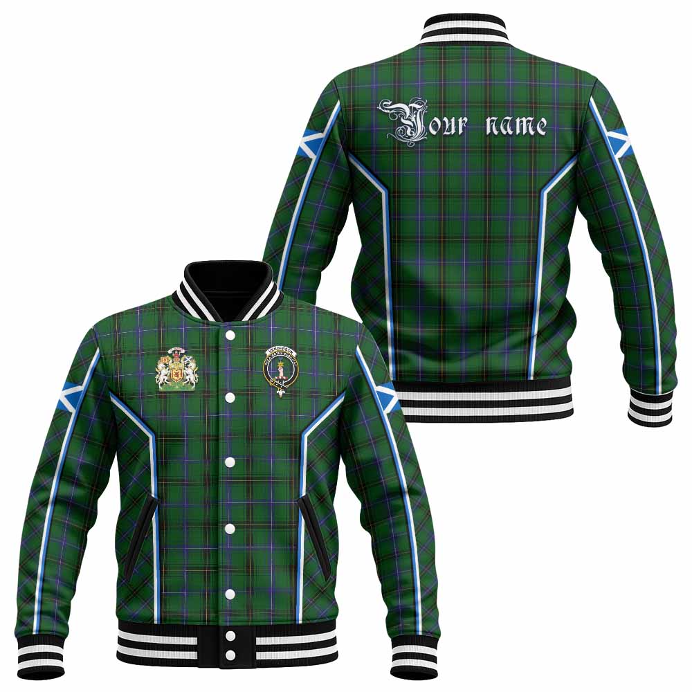 Henderson Tartan Crest Baseball Jacket Scotland Coat of Arm Flag Style - Tartan Vibes Clothing