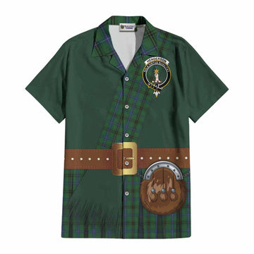 Henderson Tartan Crest Cotton Hawaiian Shirt Kilt Costume Style