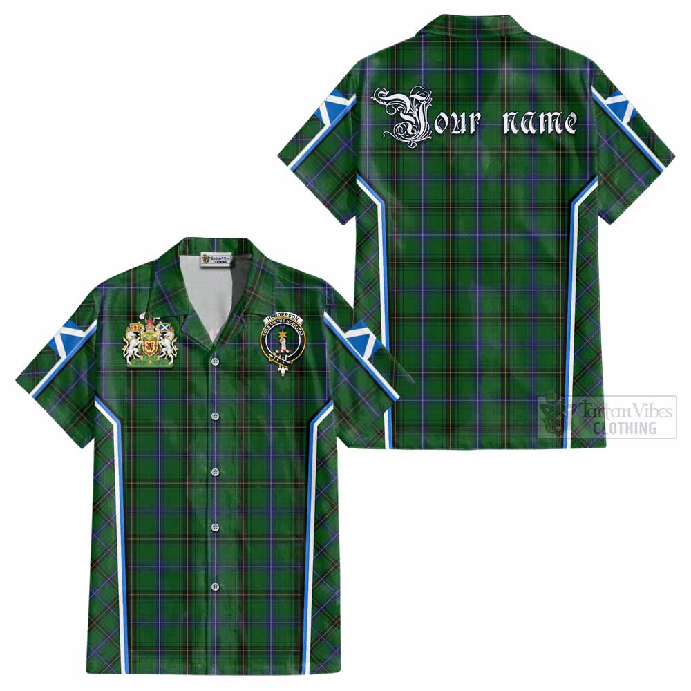 Henderson Tartan Crest Cotton Hawaiian Shirt Scotland Coat of Arm Flag Style - Tartan Vibes Clothing