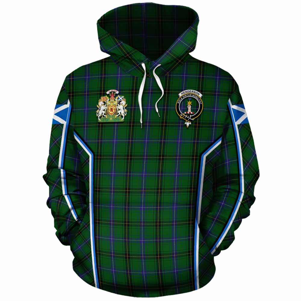 Henderson Tartan Crest Cotton Hoodie Scotland Coat of Arm Flag Style - Tartan Vibes Clothing