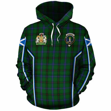 Henderson Tartan Crest Cotton Hoodie Scotland Coat of Arm Flag Style - Tartan Vibes Clothing