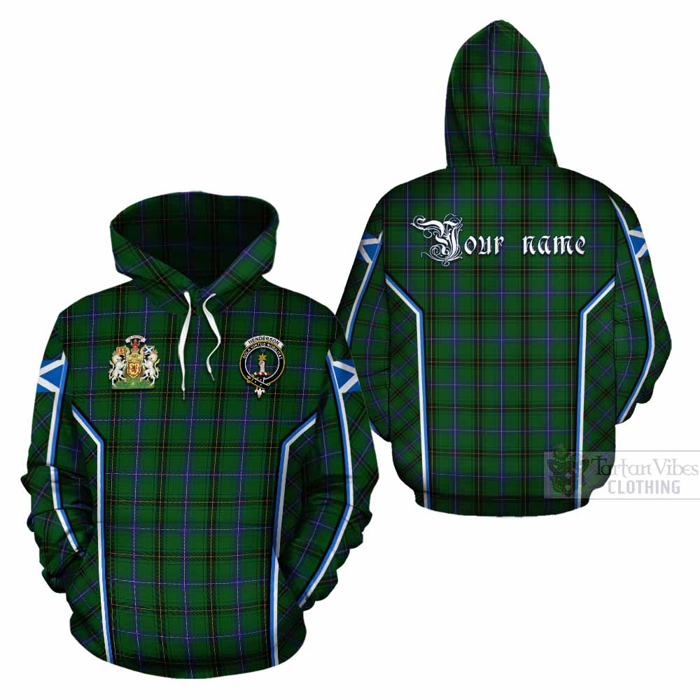 Henderson Tartan Crest Cotton Hoodie Scotland Coat of Arm Flag Style - Tartan Vibes Clothing