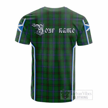 Henderson Tartan Crest Cotton T-shirt Scotland Coat of Arm Flag Style - Tartan Vibes Clothing