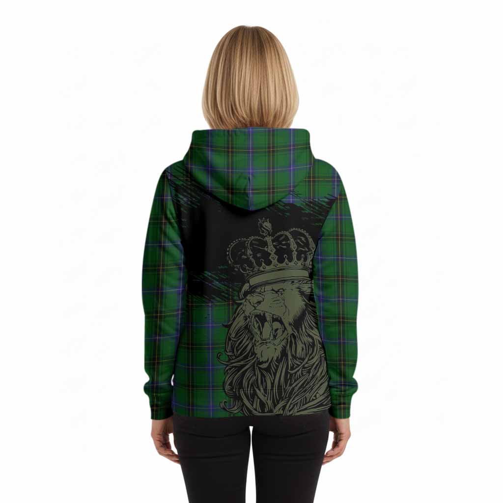 Henderson Tartan Crest Hoodie Crowned Lion Heritage Style