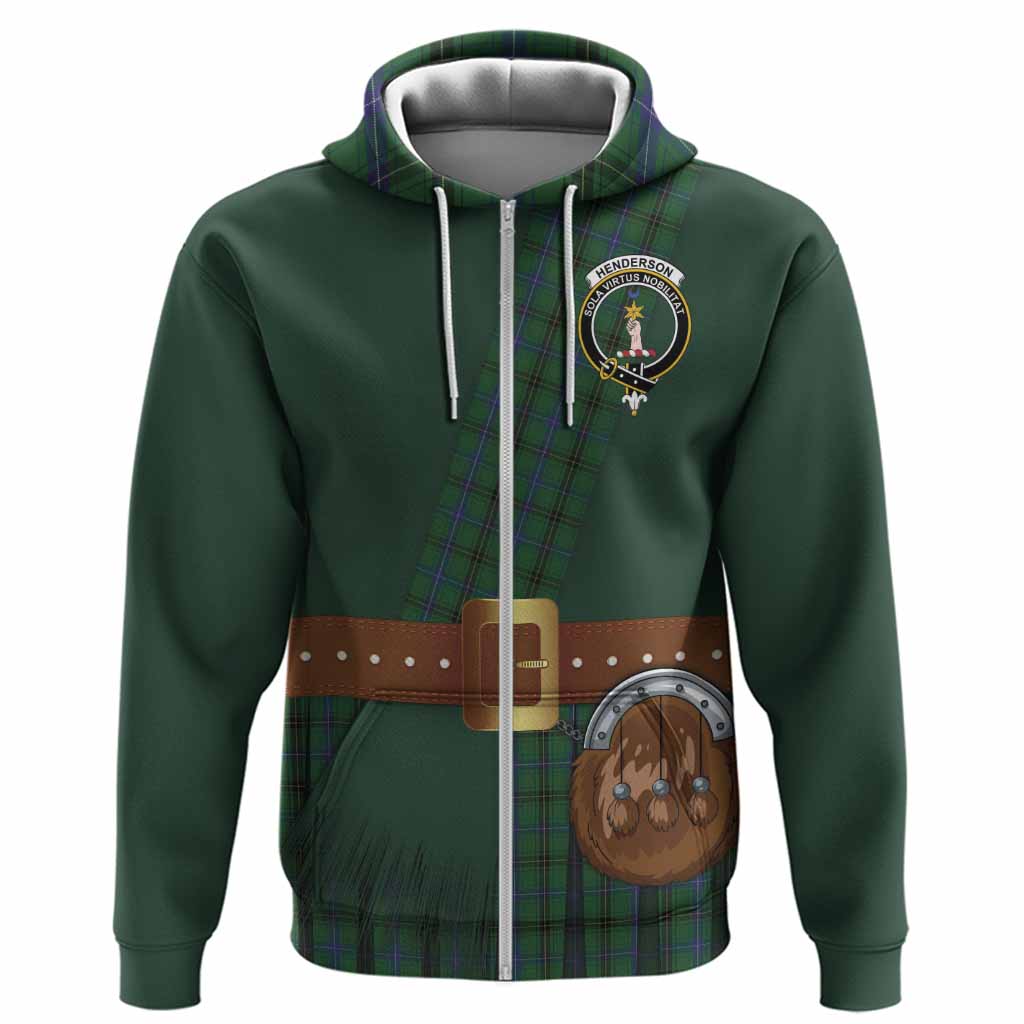 Henderson Tartan Crest Hoodie Kilt Costume Style
