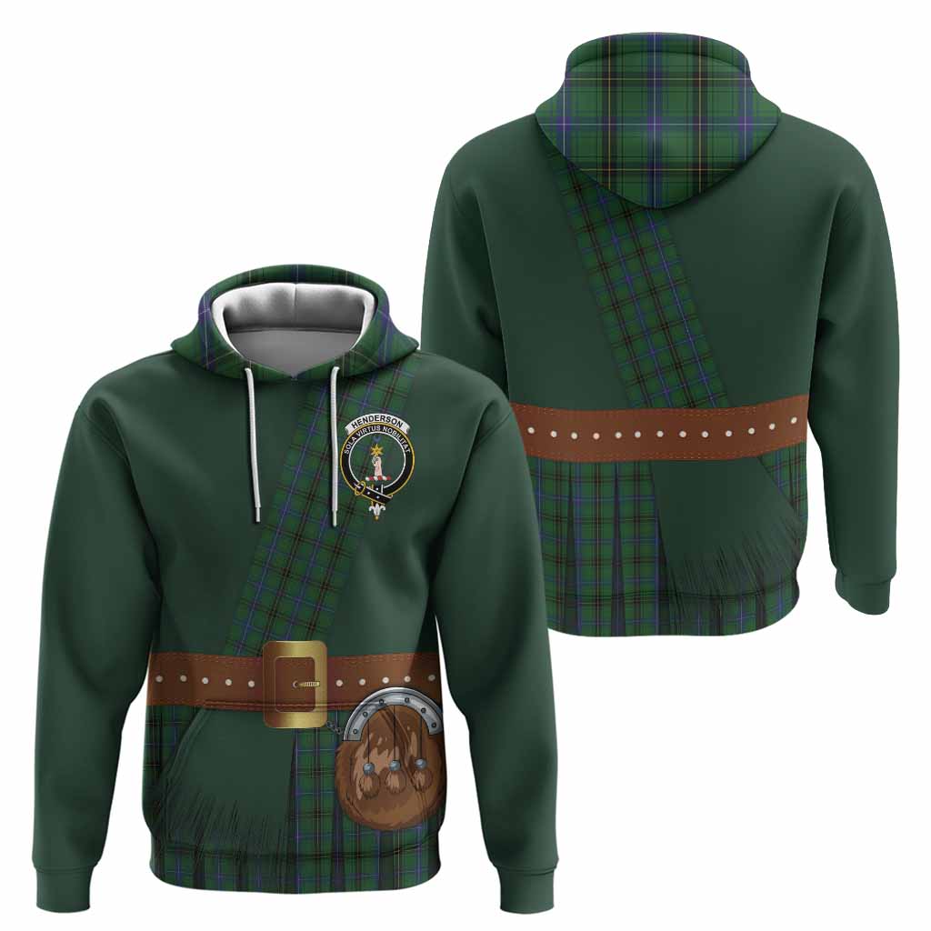 Henderson Tartan Crest Hoodie Kilt Costume Style