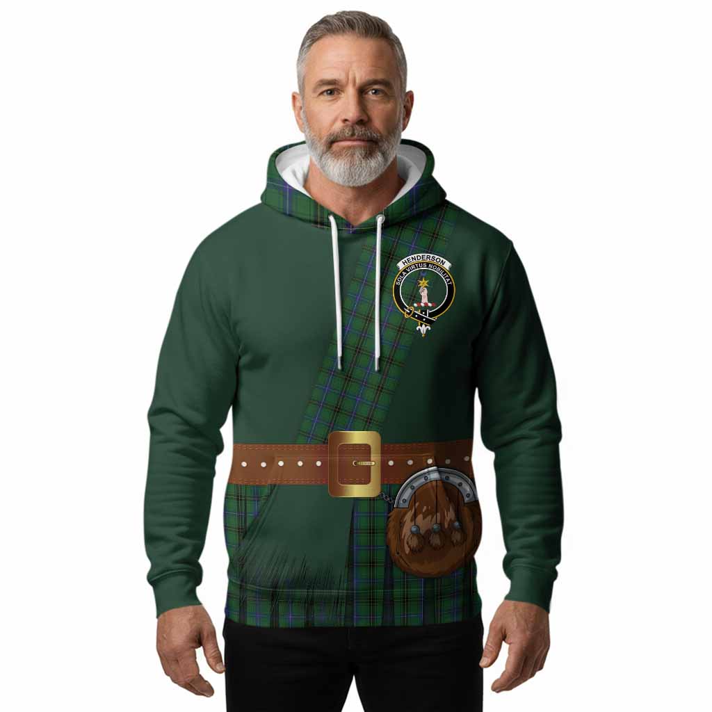 Henderson Tartan Crest Hoodie Kilt Costume Style