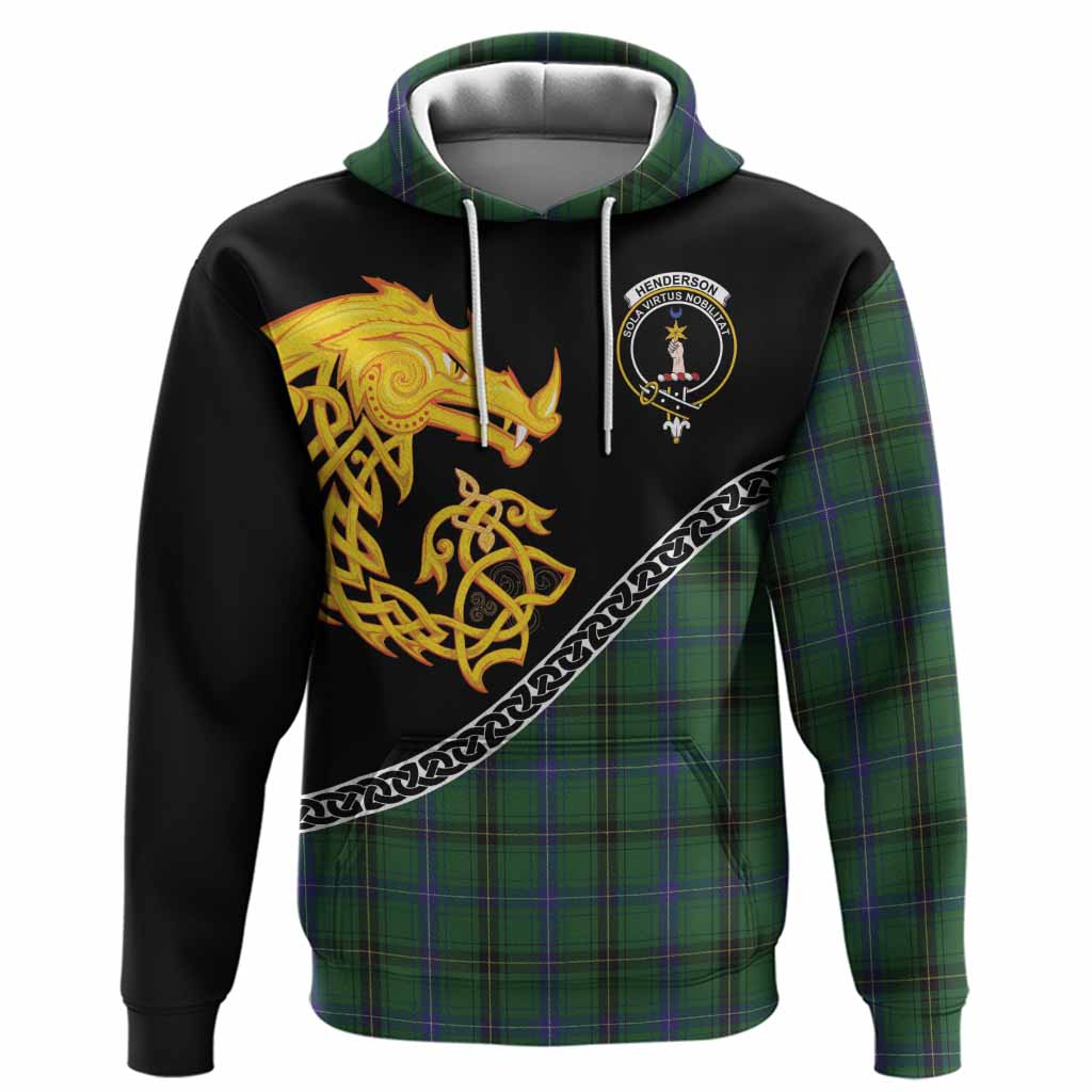 Henderson Tartan Crest Hoodie Legendary Dragon Knot Half Style