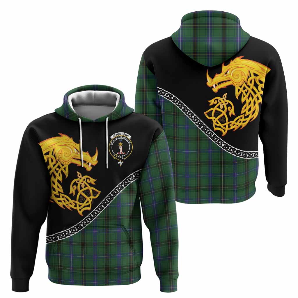 Henderson Tartan Crest Hoodie Legendary Dragon Knot Half Style