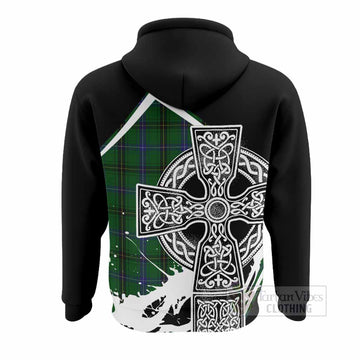 Henderson Tartan Crest Hoodie Scottish Celtic Cross Heritage