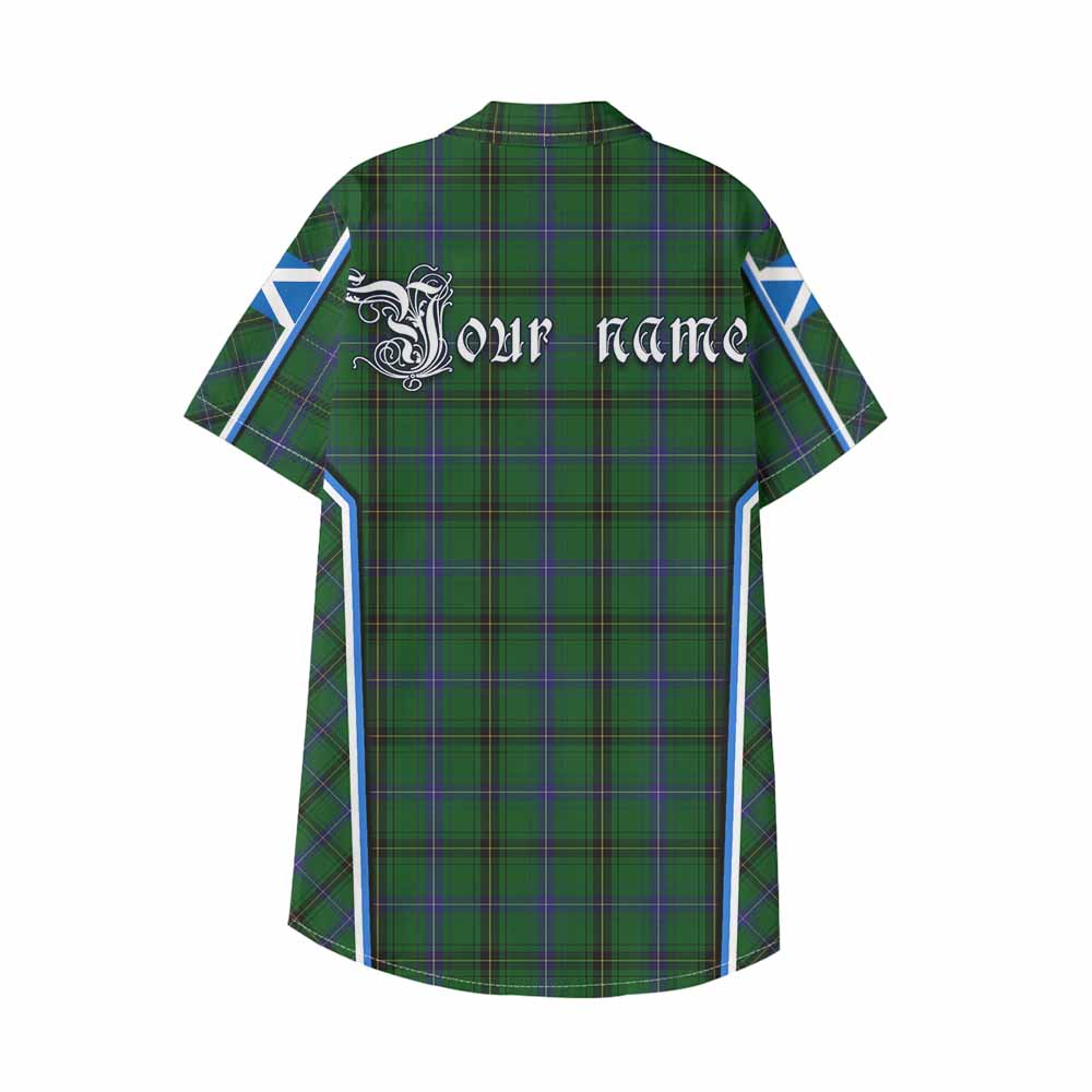 Henderson Tartan Crest Kid Hawaiian Shirt Scotland Coat of Arm Flag Style - Tartan Vibes Clothing