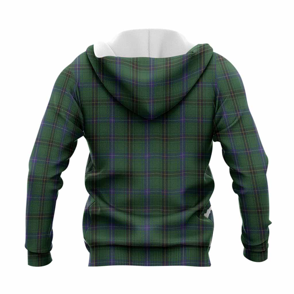 Henderson Tartan Crest Knitted Hoodie Ferocious Lion Style